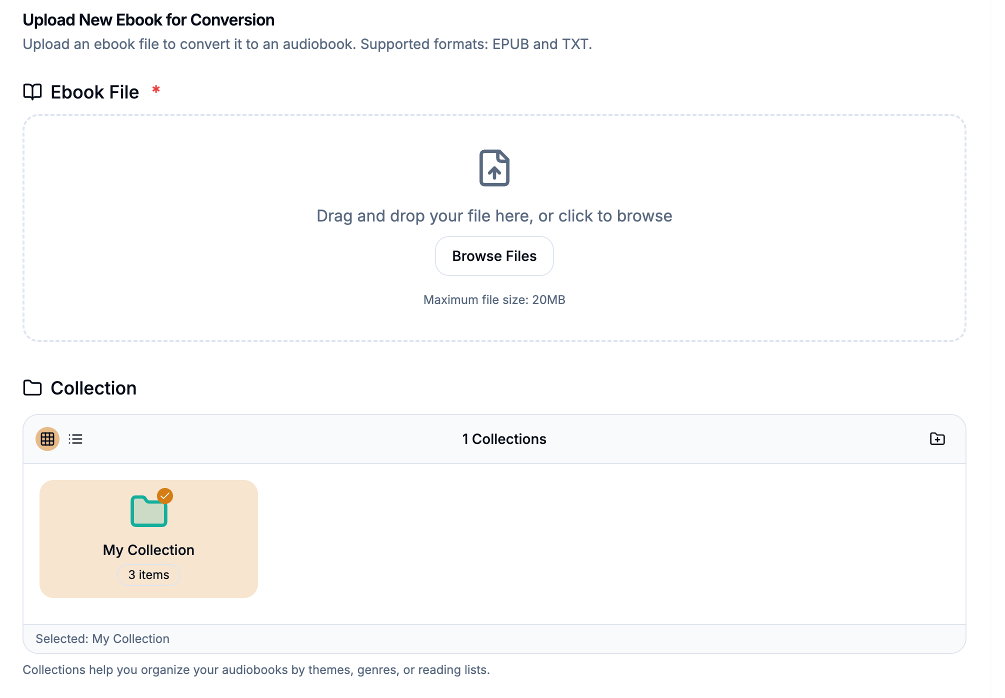 Upload Step 1