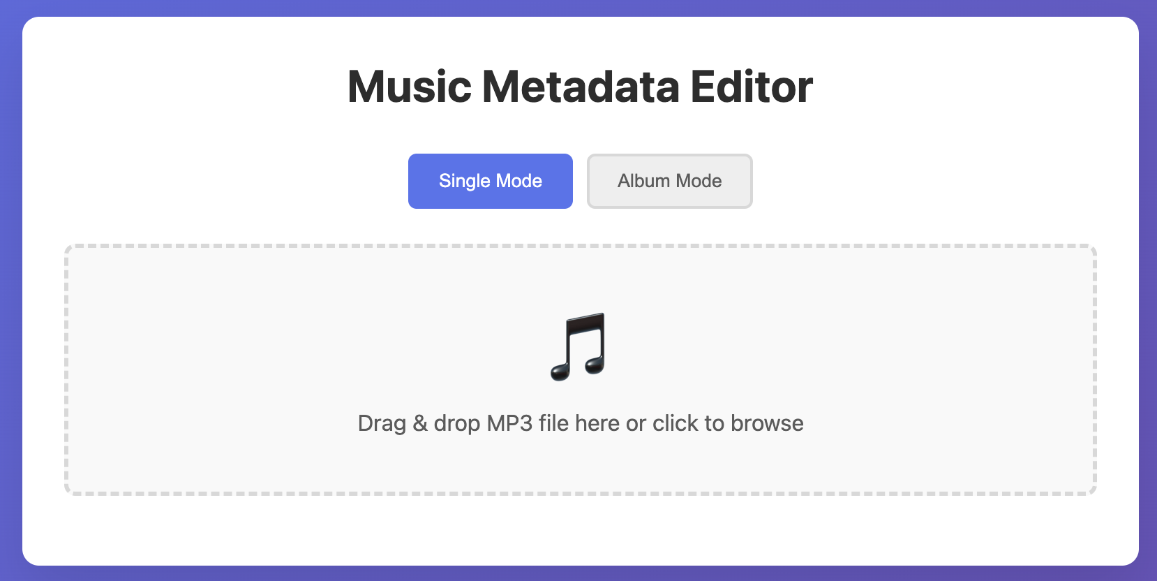Music Metadata Editor